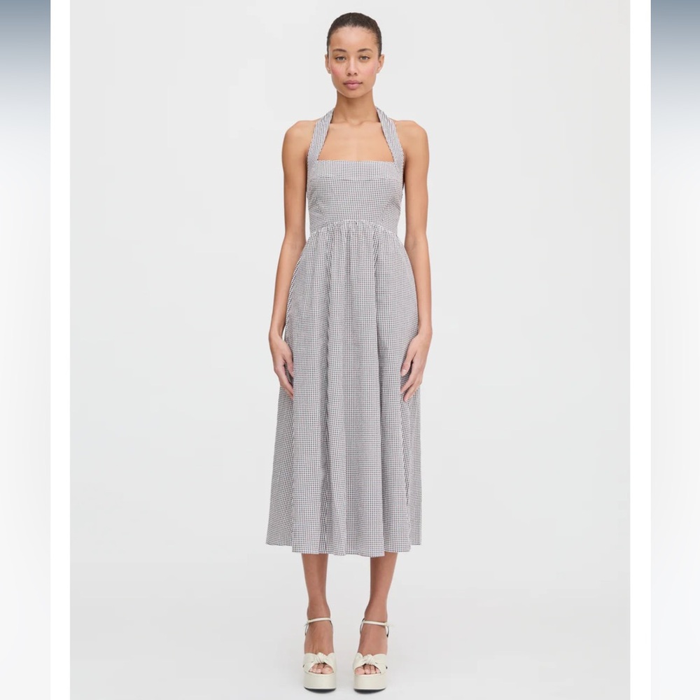 The Fleur Midi Dress in Chocolate Gingham